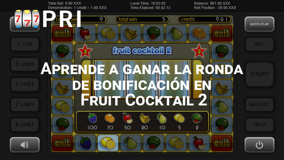 bonificación en Fruit Cocktail 2